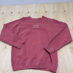 Authentic Pigment Sweatshirt Mens Medium Pink Fleece Cape May Floral Beach